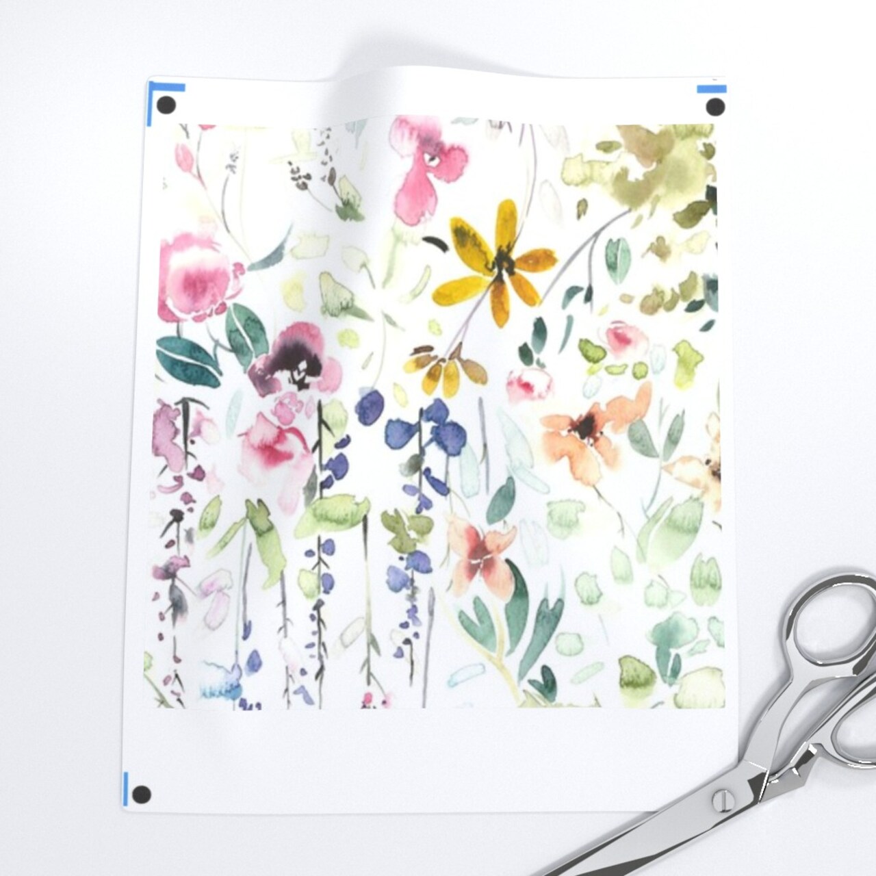 Watercolor Floral Botanical Wildflowers Spring Summer Meadow Garden Garden Party Flowers Greenery Nature Custom Printed Fabric by Spoonflower Various Fabrics by the Yard or Fat Quarter